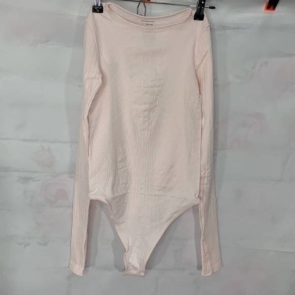 NWOT Free People Seams to me pink Long Sleeve Bodysuit - Picture 7 of 11